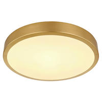 LED-DECKENLEUCHTE 15 W  25/3 cm    - Messingfarben/Opal, Konventionell, Kunststoff/Metall (25/3cm) - Globo
