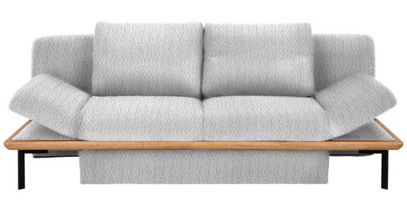 SCHLAFSOFA in Chenille Hellgrau - Hellgrau/Schwarz, MODERN, Holz/Textil (212/89/102cm) - Dieter Knoll