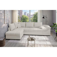 ECKSCHLAFSOFA Alvito in Mikrofaser Weiß  - Schwarz/Weiß, MODERN, Holz/Textil (202/298cm) - MID.YOU