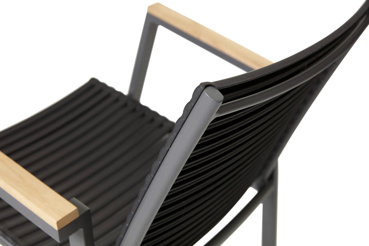 STAPELSTUHL Schwarz  - Anthrazit/Schwarz, KONVENTIONELL, Holz/Kunststoff (56,5/84/62cm) - Ambia Garden