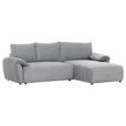ECKSOFA Grau Cord  - Schwarz/Grau, KONVENTIONELL, Kunststoff/Textil (266/180cm) - Carryhome