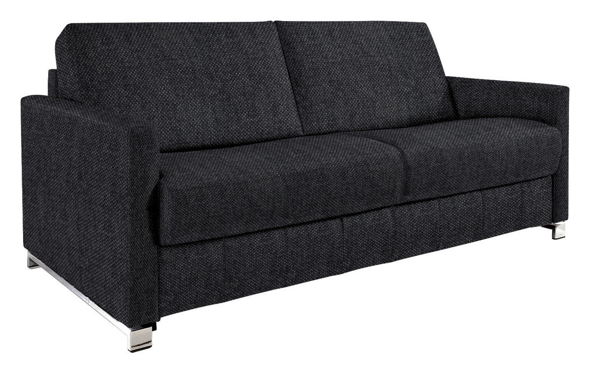 SCHLAFSOFA in Textil Anthrazit  - Chromfarben/Anthrazit, Design, Textil/Metall (185/84/100cm) - Bali