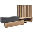 WOHNWAND  in Grau, Eiche Artisan  288,5/152,5/42,5 cm  - Eiche Artisan/Grau, MODERN, Holzwerkstoff (288,5/152,5/42,5cm) - Carryhome