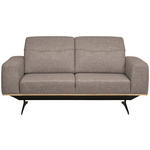 2-SITZER-SOFA in Struktur Cappuccino  - Schwarz/Cappuccino, Design, Textil/Metall (174/76-97/102cm) - Novel