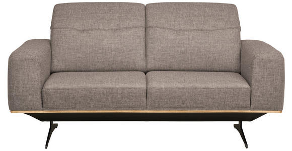2-SITZER-SOFA Struktur Cappuccino  - Schwarz/Cappuccino, Design, Textil/Metall (174/76-97/102cm) - Novel
