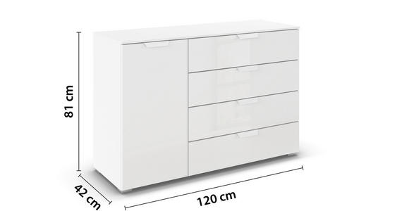 KOMMODE in 120/81/42 cm - Weiß, Design, Glas/Holzwerkstoff (120/81/42cm) - Carryhome