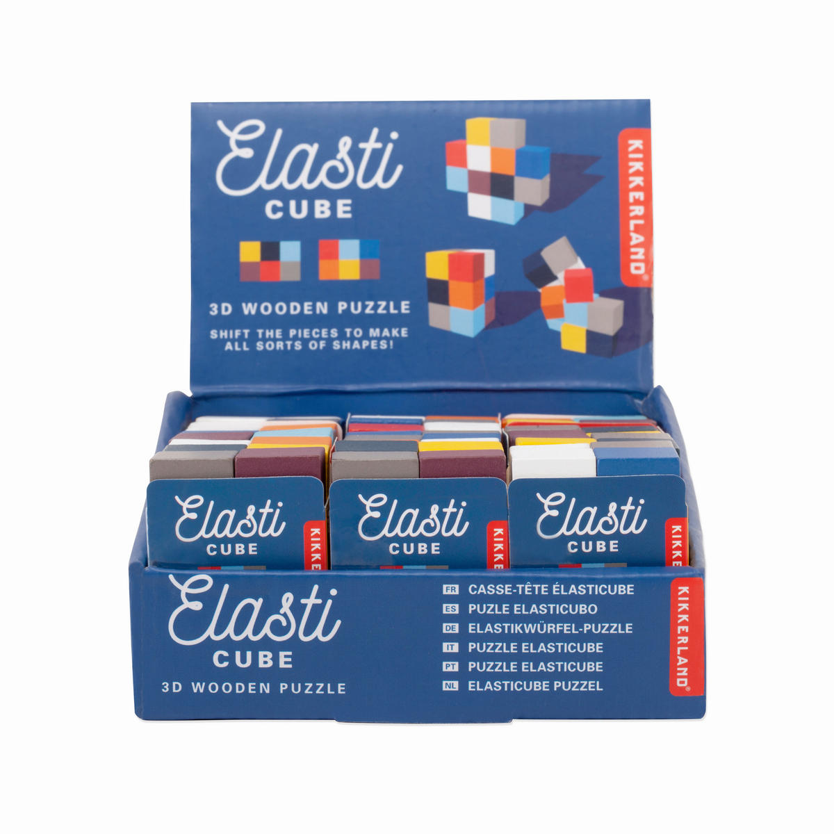 PUZZLE - viacfarebná, Basics, drevo (4,2/6/4,1cm) - Kikkerland