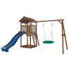 NEST SWING BRAUN 356,6/241,9/349 cm  - Blau/Braun, KONVENTIONELL, Holz (356,6/241,9/349cm) - Ambia Garden