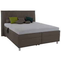 POLSTERBETT Matratze, gepolstertes Kopfteil, Lattenrost, Bettkasten 160/200 cm  in Anthrazit  - Birkefarben/Anthrazit, KONVENTIONELL, Holz/Textil (160/200cm) - Esposa