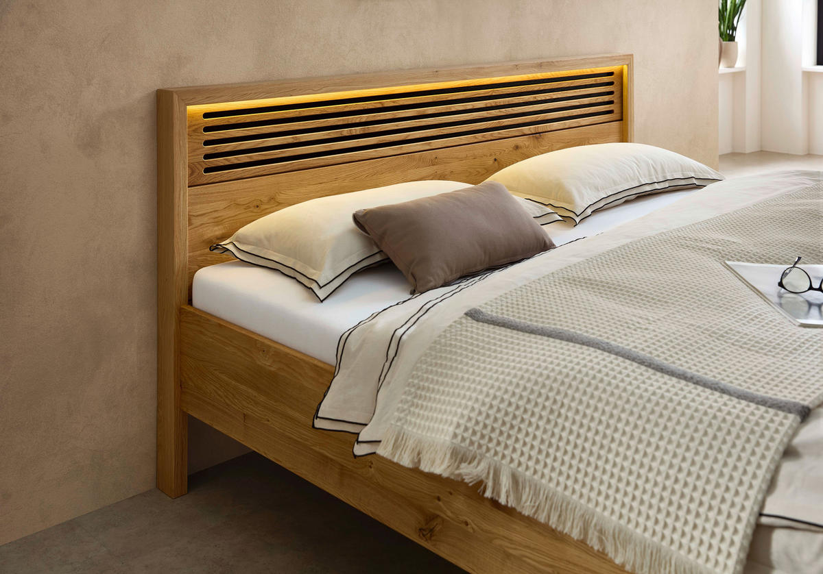 BETT 200/220 cm  Eichefarben   - Eichefarben, Modern, Holz (200/220cm) - Livetastic