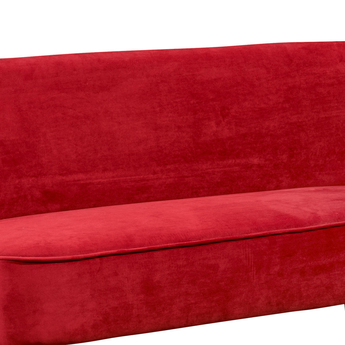 SITZBANK 140/83/75 cm Mikrovelours Rot Holz  - Rot/Schwarz, Trend, Holz/Textil (140/83/75cm) - MID.YOU