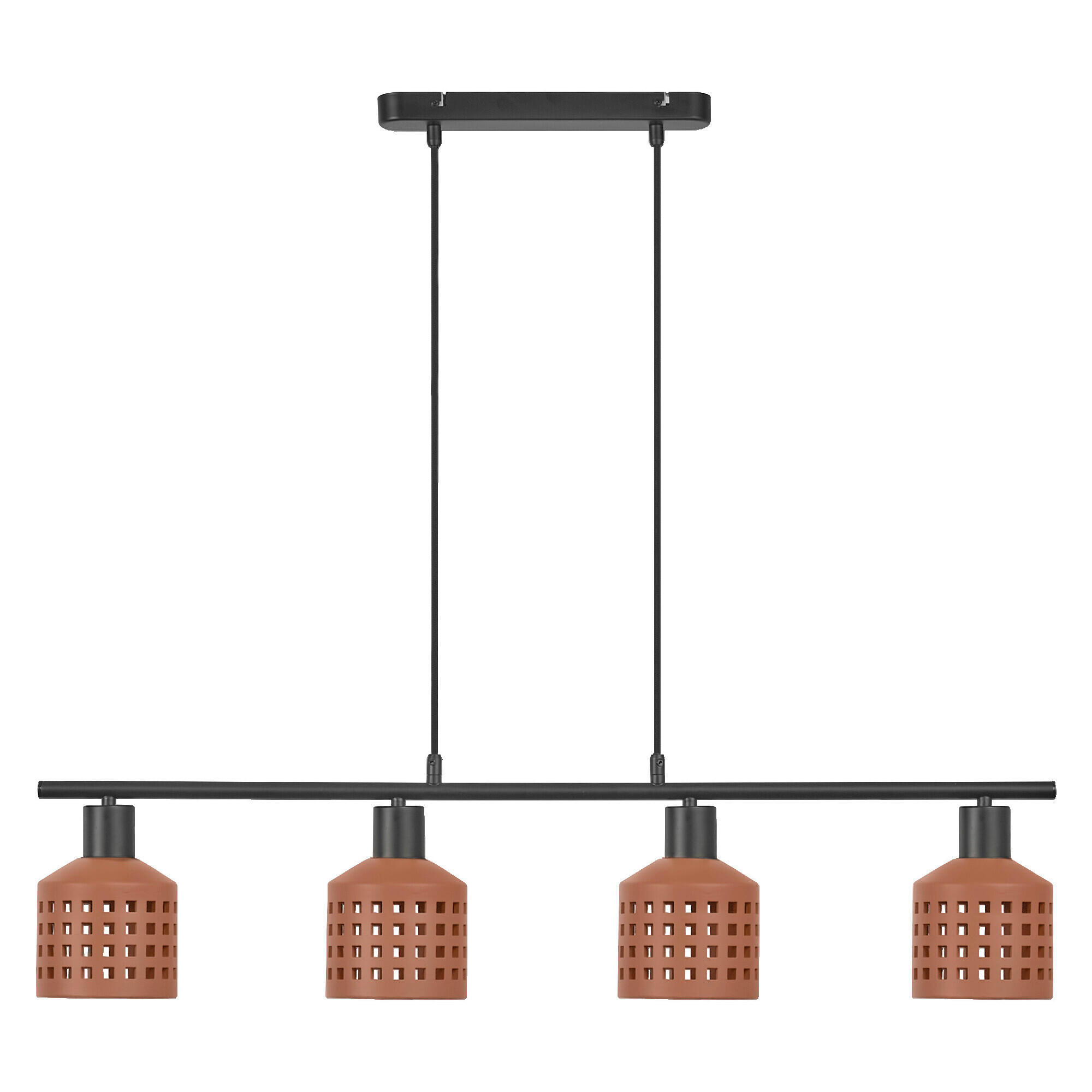 HÄNGELEUCHTE 90.5/12.5/150 cm  - Braun, Basics, Stein/Metall (90.5/12.5/150cm) - Osram