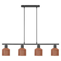 HÄNGELEUCHTE 90.5/12.5/150 cm  - Braun, Basics, Stein/Metall (90.5/12.5/150cm) - Osram