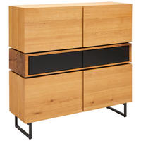 SIDEBOARD 120/119/40 cm  - svart/ekfärgad, Design, metall/trämaterial (120/119/40cm) - MID.YOU