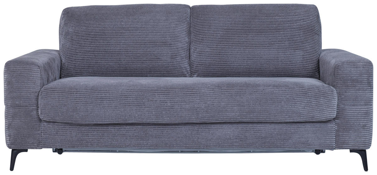 SCHLAFSOFA in Textil Dunkelgrau  - Dunkelgrau/Schwarz, Design, Textil/Metall (204/89/98cm) - Carryhome