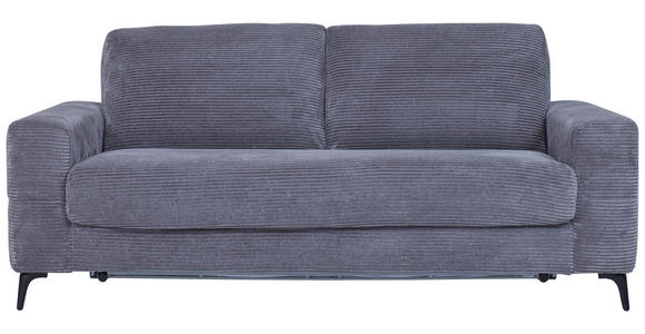 SCHLAFSOFA Cord Dunkelgrau - Dunkelgrau/Schwarz, Design, Textil/Metall (204/89/98cm) - Carryhome