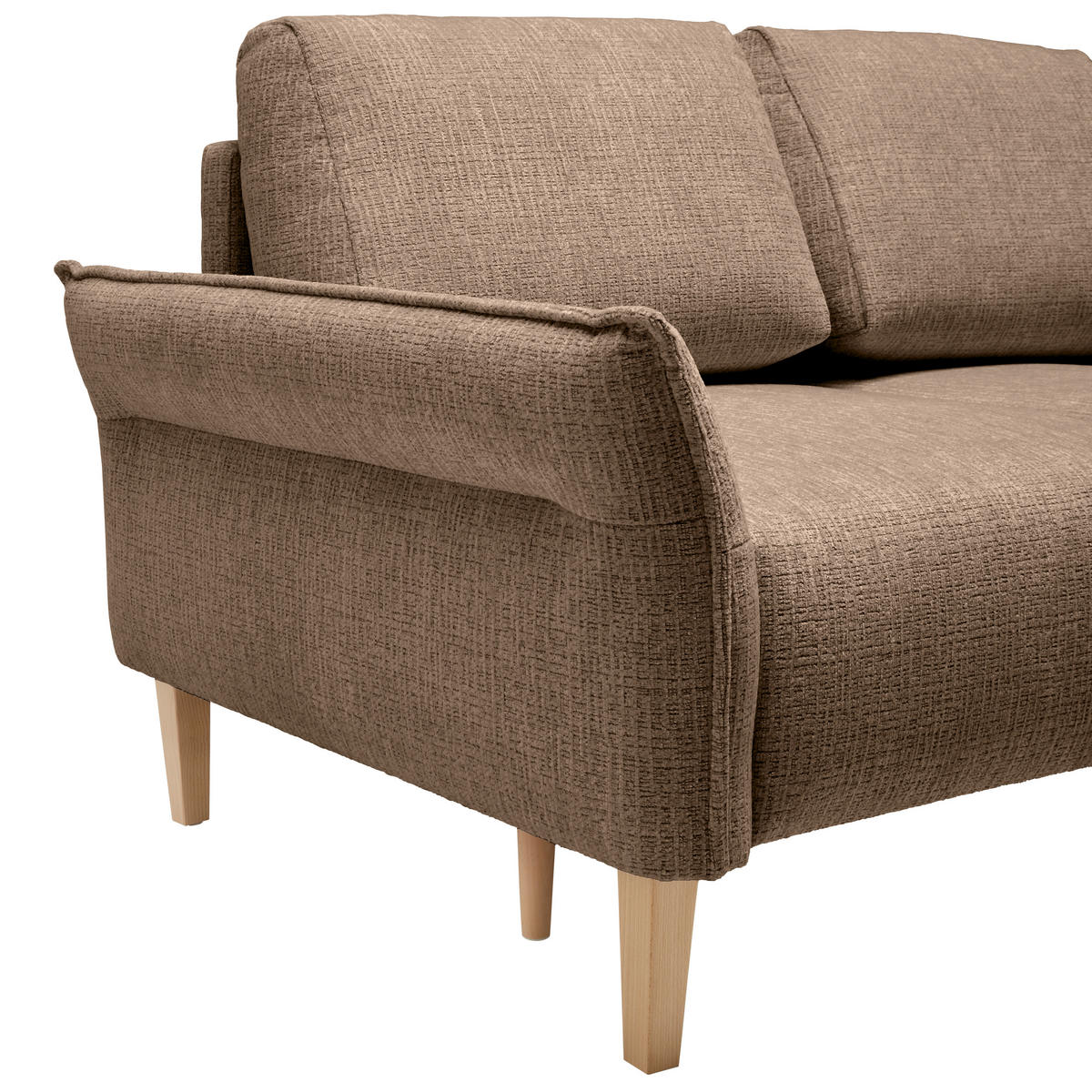 2-SITZER-SOFA in Webstoff Braun  - Eichefarben/Creme, Modern, Holz/Textil (150/85/92cm) - MID.YOU