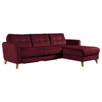 ECKSOFA Rot Samt  - Buchefarben/Rot, Design, Holz/Textil (238/168cm) - Livetastic