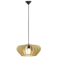 HÄNGLAMPA 45/20 cm  - svart/naturfärgad, Klassisk, metall/trämaterial (45/20cm)