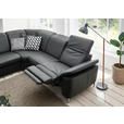 ECKSOFA Anthrazit Echtleder  - Chromfarben/Anthrazit, KONVENTIONELL, Leder/Metall (242/289cm) - Cantus