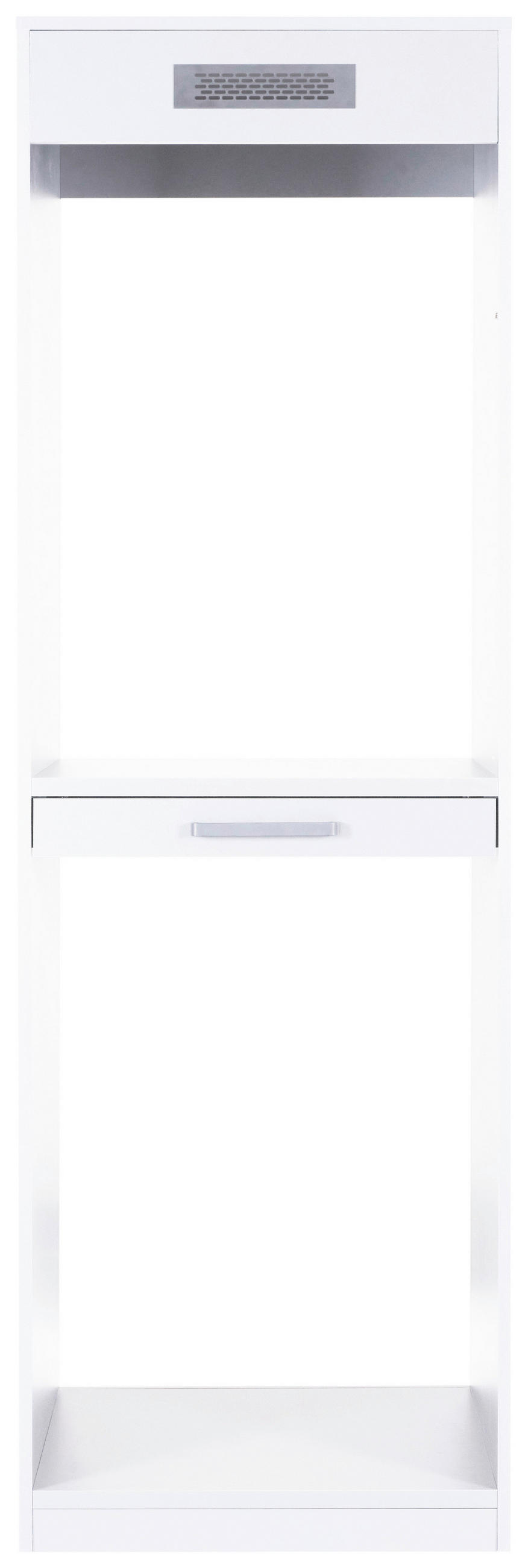 WASCHMASCHINENSCHRANK 67/208/68 cm  in Weiß  - Silberfarben/Weiß, MODERN, Holzwerkstoff/Metall (67/208/68cm) - home24