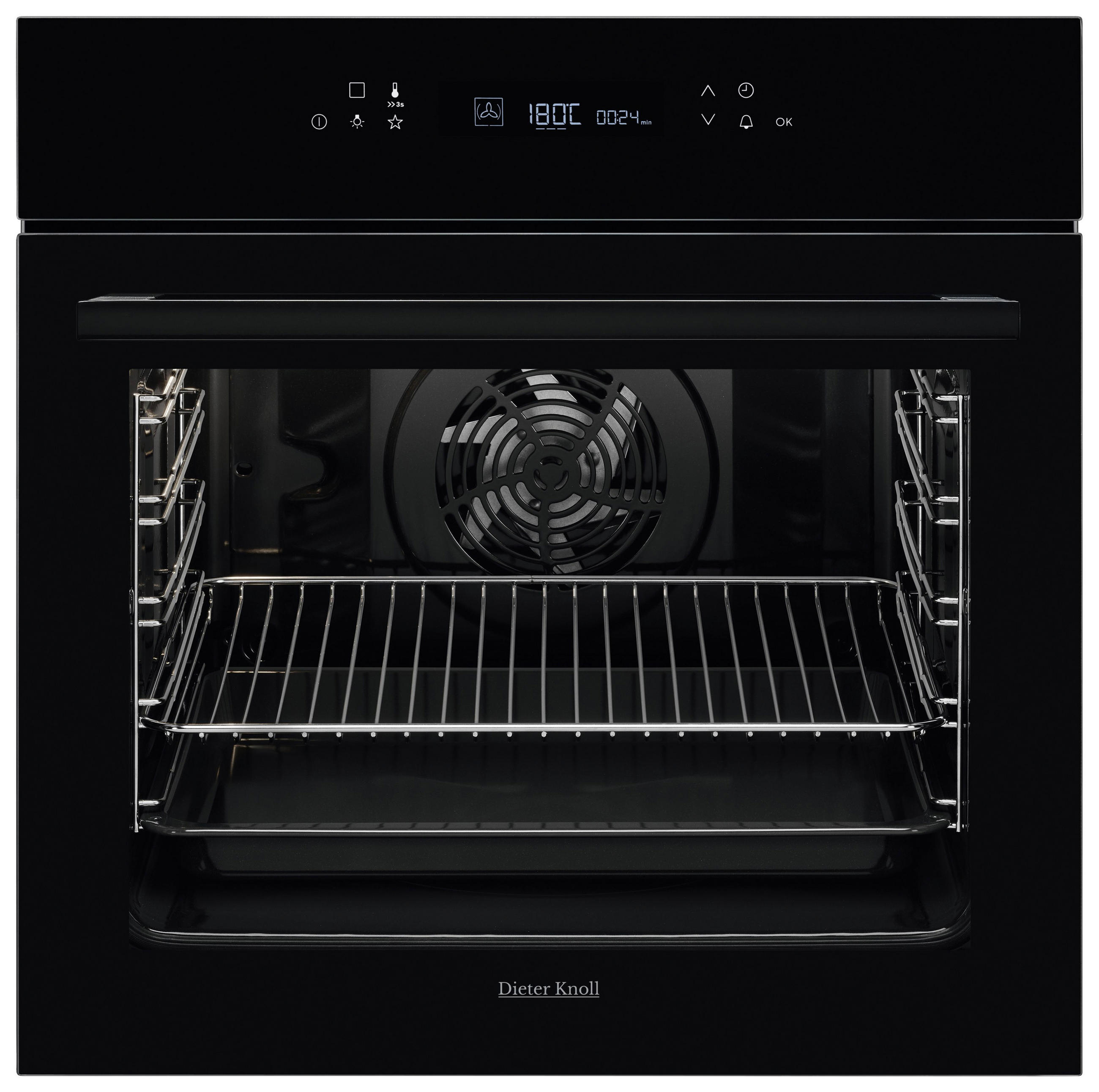 EINBAUBACKOFEN DKP39905BK  - Schwarz, Basics, Glas/Metall (59,4/59,4/56,8cm) - Dieter Knoll