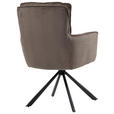 ARMLEHNSTUHL  Stoffauswahl, Sitzfläche 180° drehbar Cord  - Taupe/Schwarz, Design, Textil/Metall (62/95/67cm) - Novel