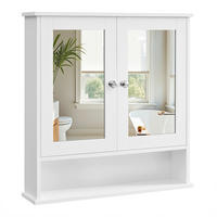 SPIEGELSCHRANK 26.5/82/28.5 cm  - Silberfarben/Weiß, Trend, Glas/Holzwerkstoff (26.5/82/28.5cm) - MID.YOU
