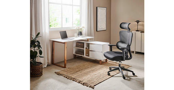 ECKSCHREIBTISCH 140/120/75 cm  in Weiß, Eichefarben  - Eichefarben/Weiß, MODERN, Holz/Holzwerkstoff (140/120/75cm) - Venda