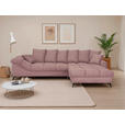 ECKSOFA Lila Cord Rückenkissen, Armlehnenkissen, Rücken echt  - Lila/Schwarz, KONVENTIONELL, Textil/Metall (332/231cm) - Carryhome