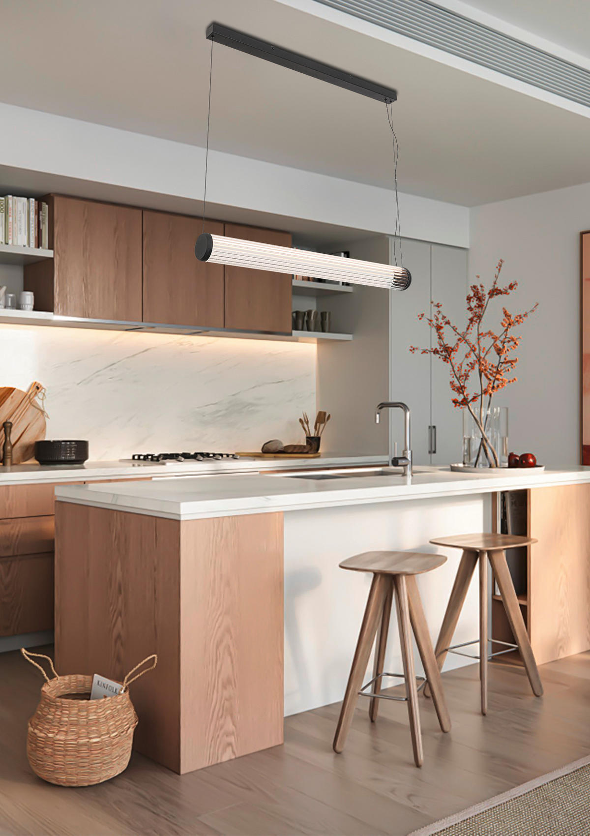 ZÁVESNÉ LED SVIETIDLO, 103/10/164 cm  - priehľadné/čierna, Design, kov/sklo (103/10/164cm) - Dieter Knoll