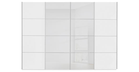 SCHWEBETÜRENSCHRANK 271/235/68 cm 4-türig Weiß - Chromfarben/Weiß, KONVENTIONELL, Glas/Holzwerkstoff (271/235/68cm) - Novel
