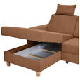 ECKSOFA Terracotta Flachgewebe  - Buchefarben/Terracotta, KONVENTIONELL, Holz/Textil (166/241cm) - Carryhome
