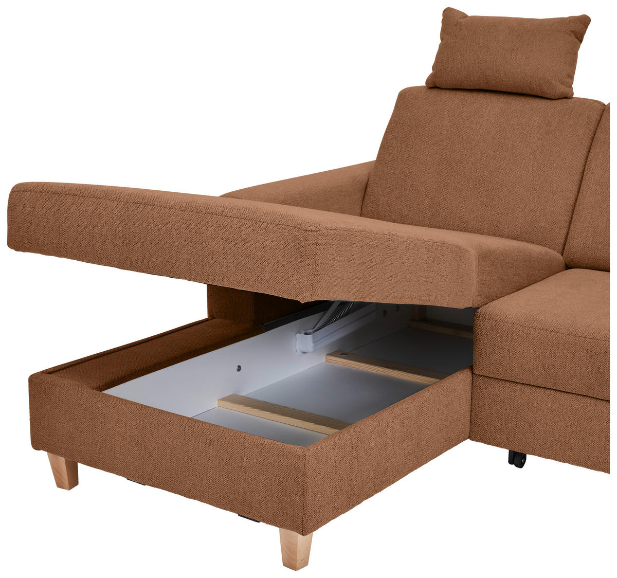 HÖRNSOFFA i flatväv terrakotta  - bokfärgad/terrakotta, Klassisk, trä/textil (166/241cm) - MID.YOU