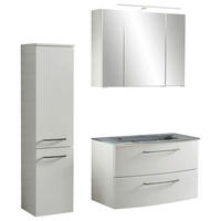Baie 110 cm - alb/gri, Konventionell, sticlă/material pe bază de lemn (110cm) - Held