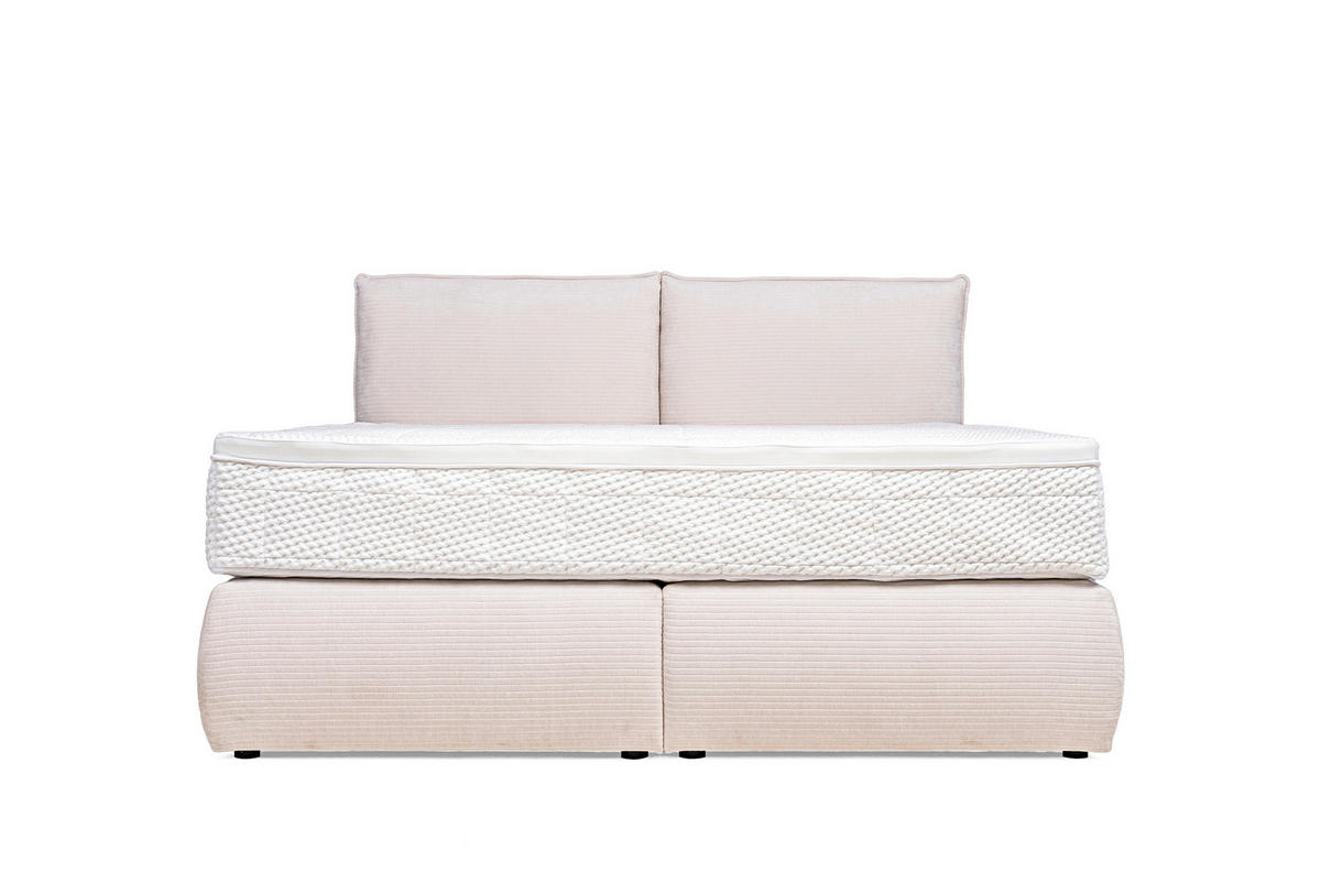 KONTINENTALSÄNG 180/200 cm  i cremefärgad  - svart/cremefärgad, Design, trämaterial/trä (180/200cm) - Visionight