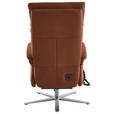 RELAXSESSEL in Leder Cognac  - Edelstahlfarben/Cognac, Design, Leder/Metall (70/124/85cm) - Cantus
