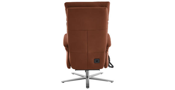 RELAXSESSEL in Leder Cognac - Edelstahlfarben/Cognac, Design, Leder/Metall (70/124/85cm) - Cantus