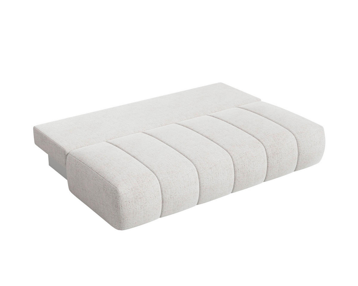 SCHLAFSOFA Chenille Creme  inkl. Zierkissen, Rückenkissen, Bettkasten, Schlaffunktion, Rücken echt, Liegefläche im Originalstoff  - Creme/Schwarz, MODERN, Kunststoff/Textil (210/88/104cm) - Milino