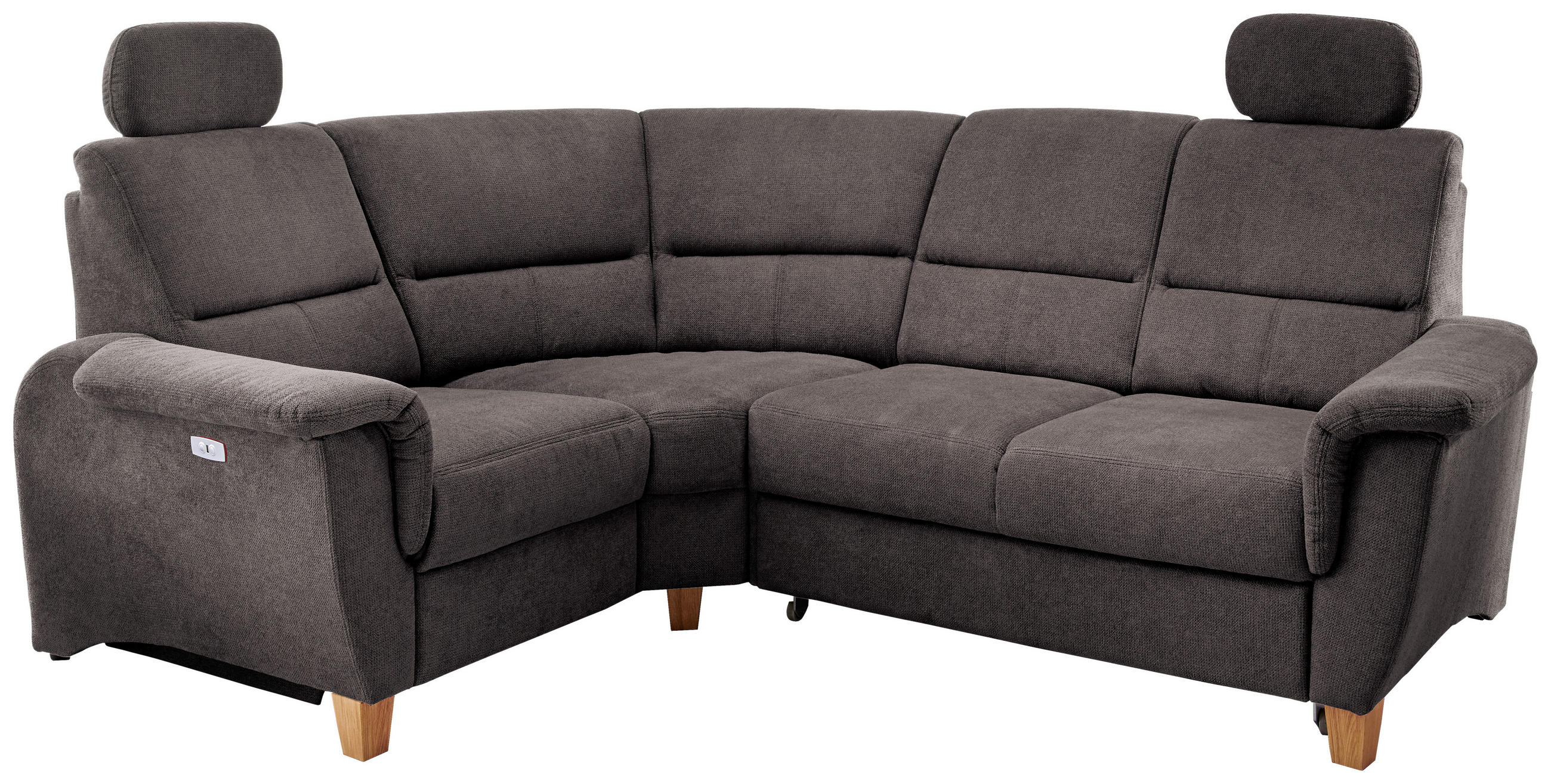 ECKSOFA Anthrazit Struktur  - Wildeiche/Anthrazit, KONVENTIONELL, Holz/Textil (186/237cm) - Livetastic