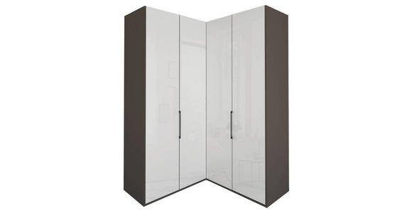 ECKKLEIDERSCHRANK 157/236/157 cm - Schieferfarben/Graubraun, KONVENTIONELL, Glas/Holzwerkstoff (157/236/157cm) - Dieter Knoll