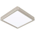 LED-DECKENLEUCHTE 21/21/2,8 cm   - Nickelfarben, Basics, Kunststoff/Metall (21/21/2,8cm) - Novel