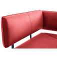 ECKBANK 165/205 cm  in Rot, Schwarz  - Rot/Schwarz, MODERN, Textil/Metall (165/205cm) - Cantus