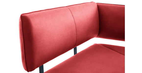 ECKBANK 140/180 cm in Rot, Schwarz - Rot/Schwarz, MODERN, Textil/Metall (140/180cm) - Cantus