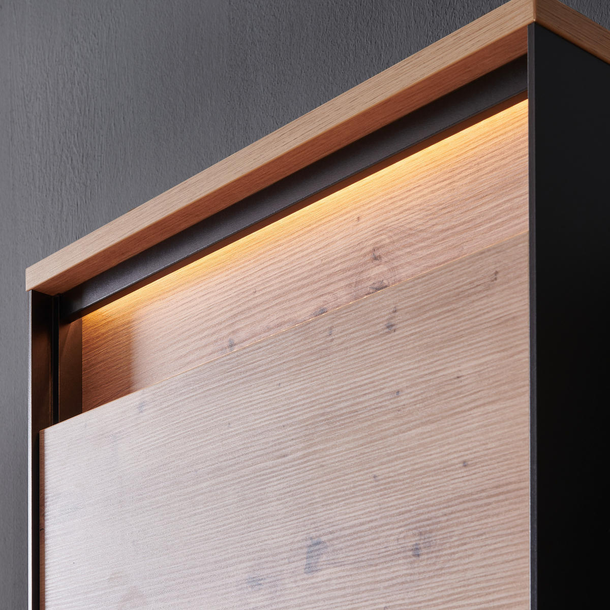 GARDEROBENSCHRANK  in 60/200/38 cm  - Schwarz/Eiche Artisan, Design, Holzwerkstoff (60/200/38cm) - Voleo