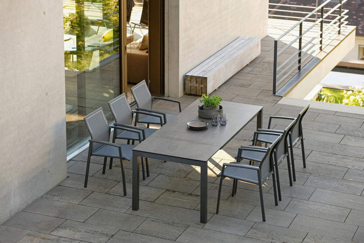 STAPELSESSEL in Metall, Textil Anthrazit, Dunkelgrau  - Dunkelgrau/Anthrazit, Basics, Textil/Metall (58/109/70cm) - Stern