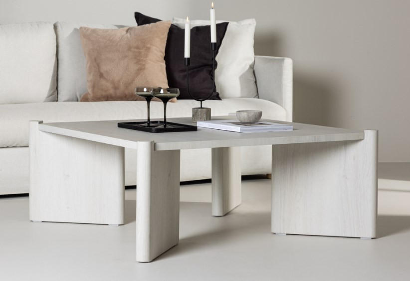 SOFFBORD i trä, trämaterial 100/100/40 cm  - vit/ekfärgad, Design, trämaterial/trä (100/100/40cm) - Best Price