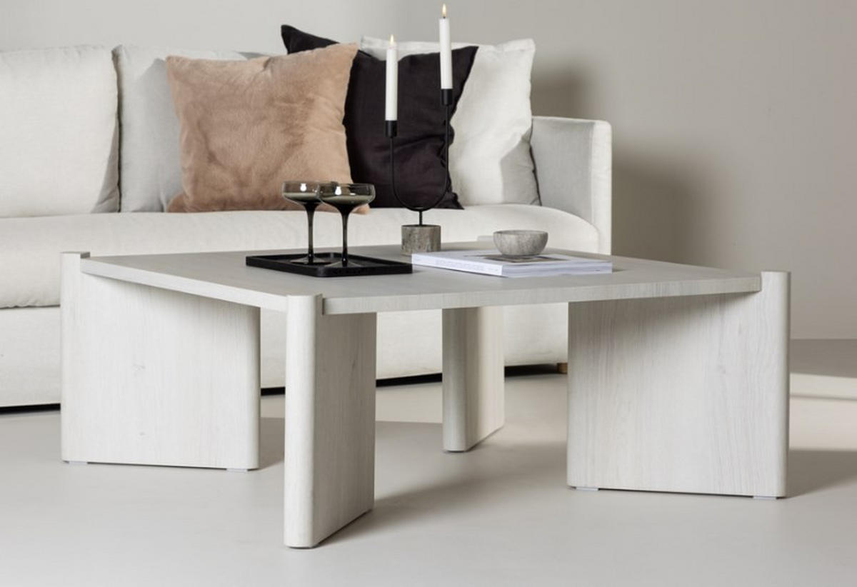 SOFFBORD i trä, trämaterial 100/100/40 cm  - vit/ekfärgad, Design, trämaterial/trä (100/100/40cm) - Best Price