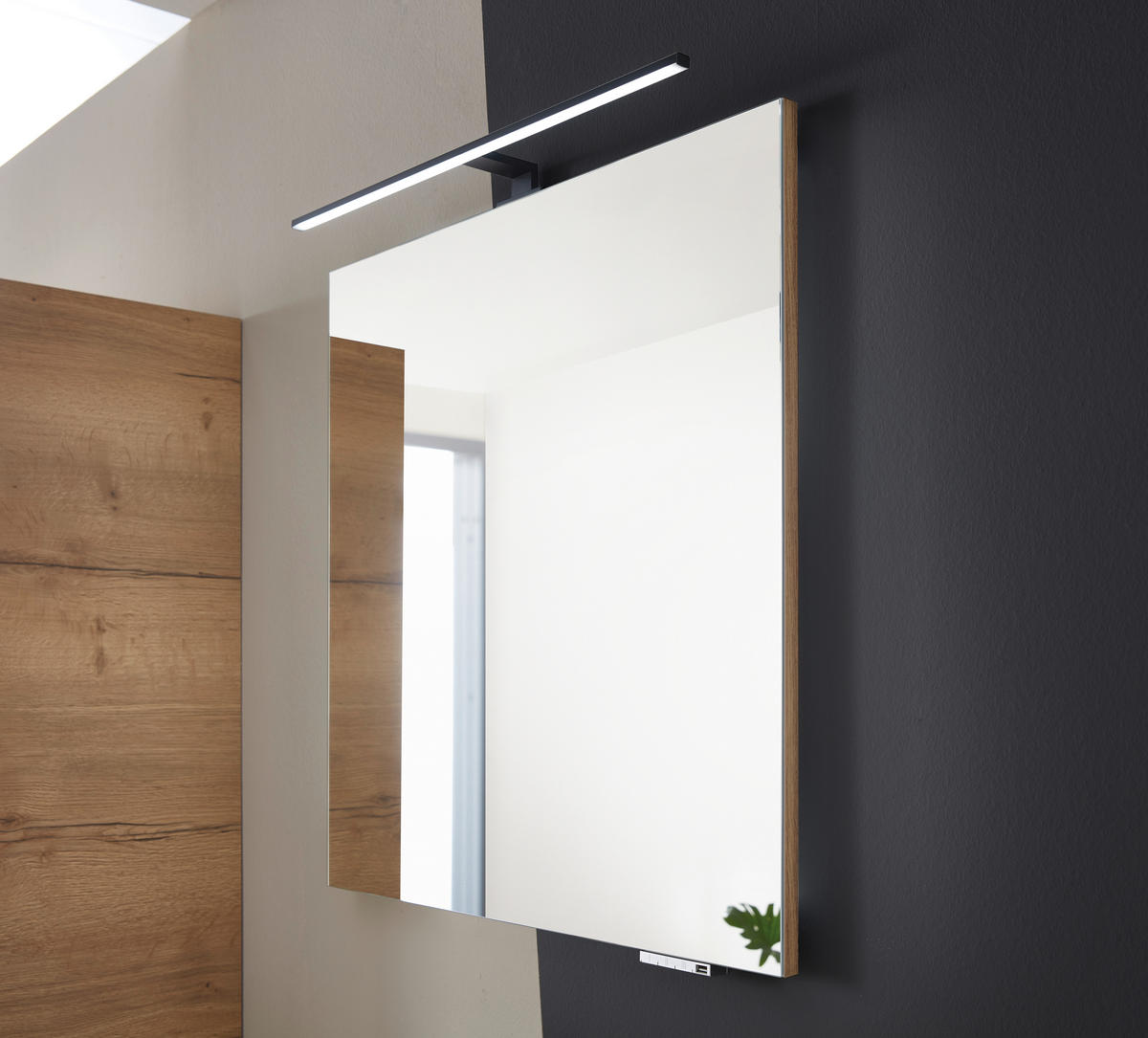 BADEZIMMERSPIEGEL 70/70/3,2 cm  - Eichefarben, KONVENTIONELL, Glas/Holzwerkstoff (70/70/3,2cm) - Sadena