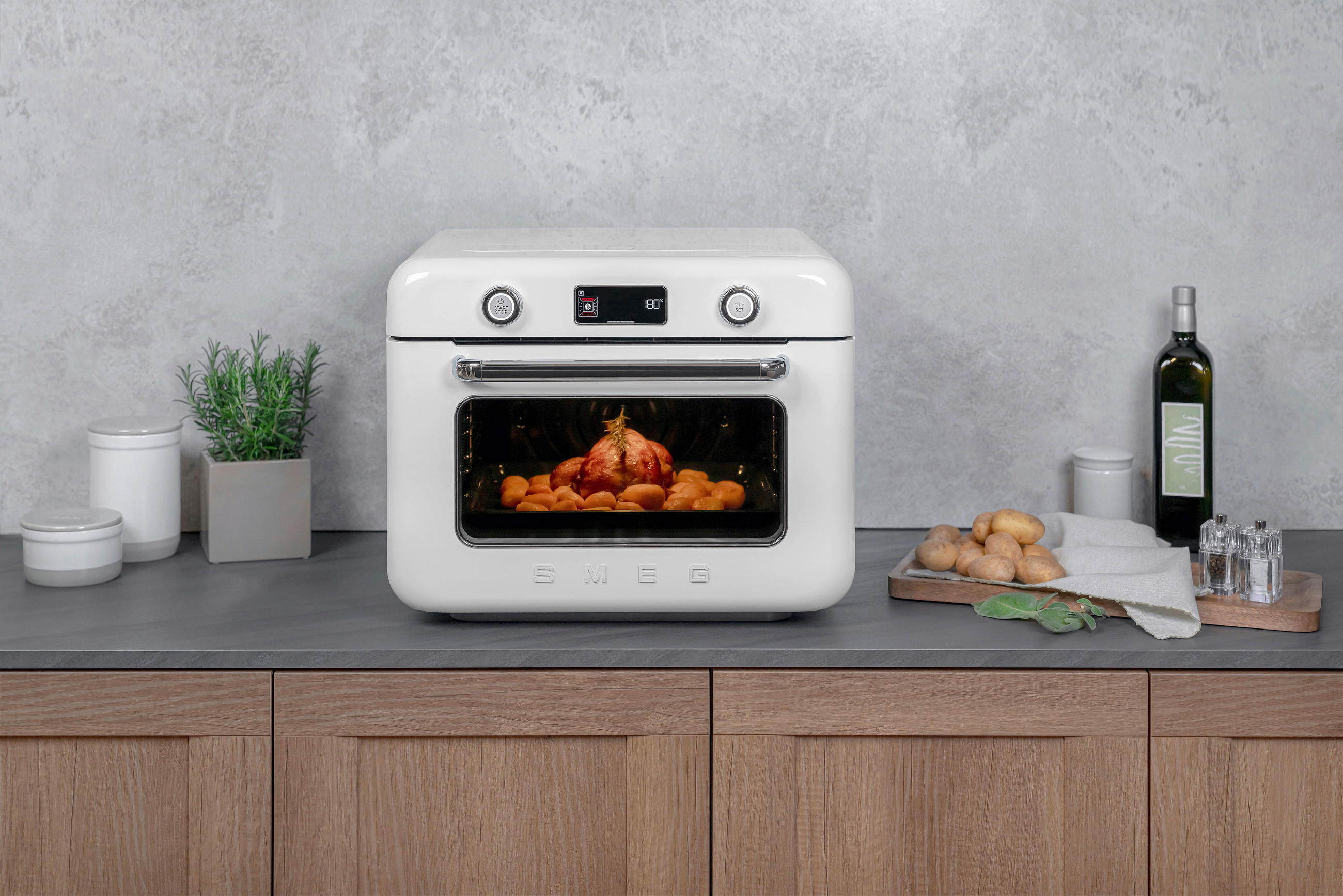 MINIBACKOFEN 50´s Style  - Weiß, Basics, Metall (50/40/51cm) - SMEG